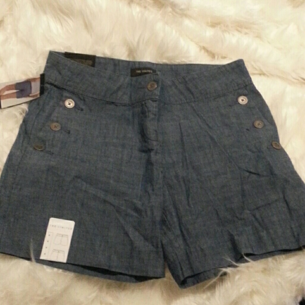 Chambray tailored shorts